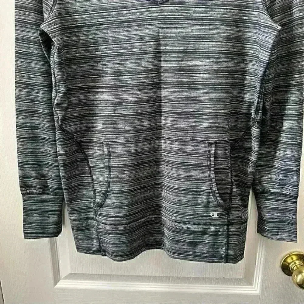 Champion Active Gym Hoodie Pullover Workout Top Athletic Black Grey SpaceDye XS - Picture 7 of 16